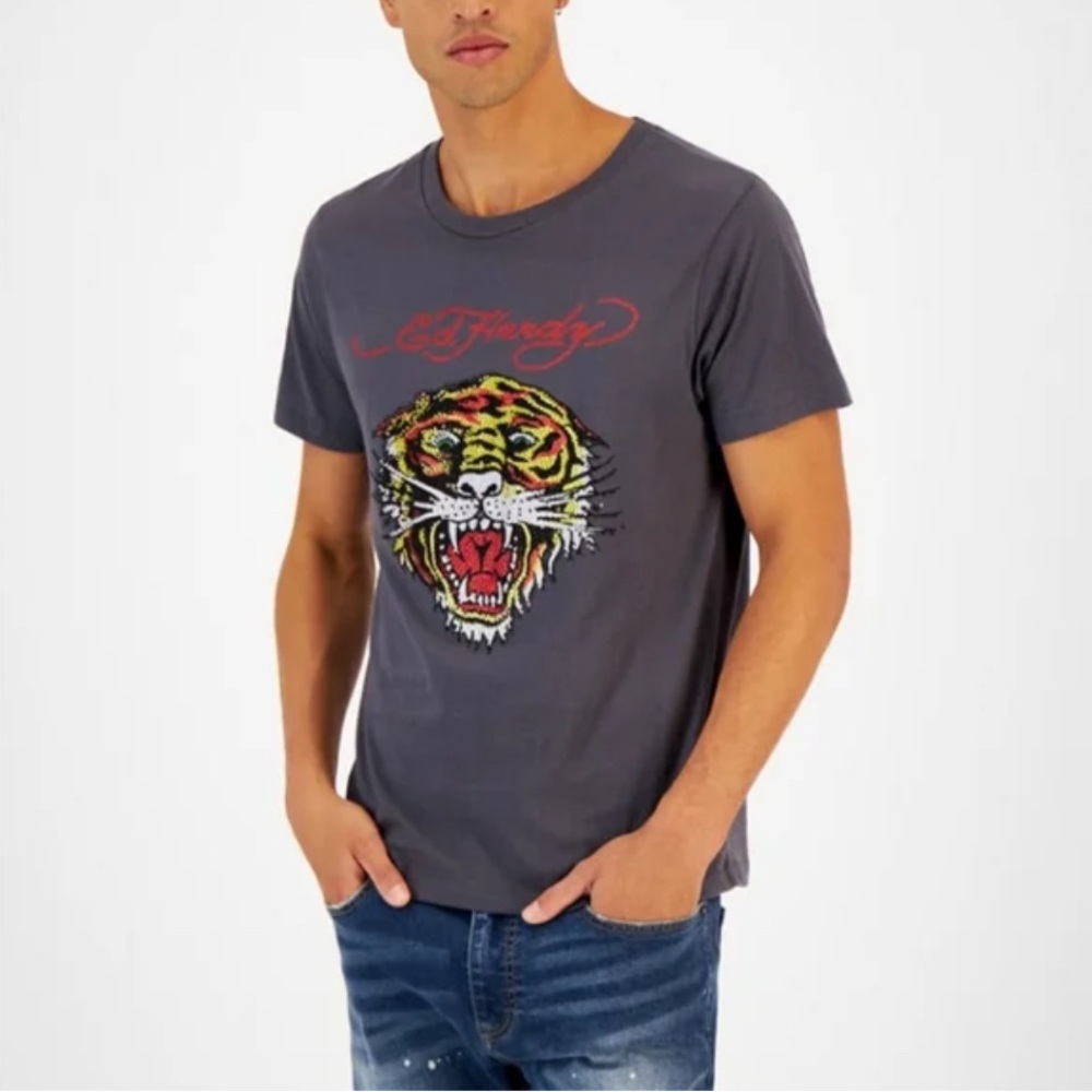 NWT Ed Hardy sold out Men's Tiger Graphic Crewneck Short-Sleeve T-Shirt size M